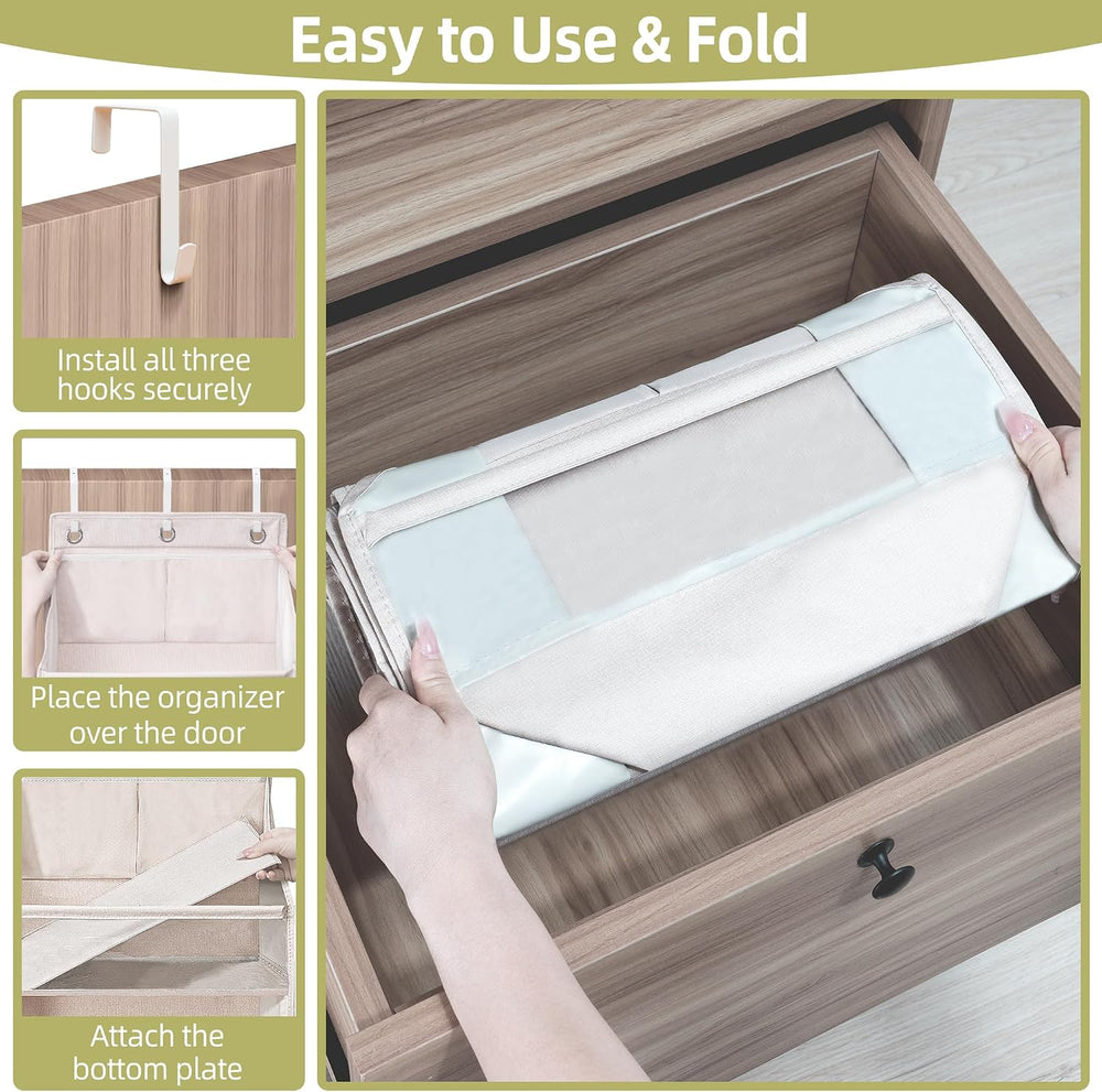 Over Door Organizer with 6 Extra Large Pockets 12 Side Pockets, Sturdy Closet...