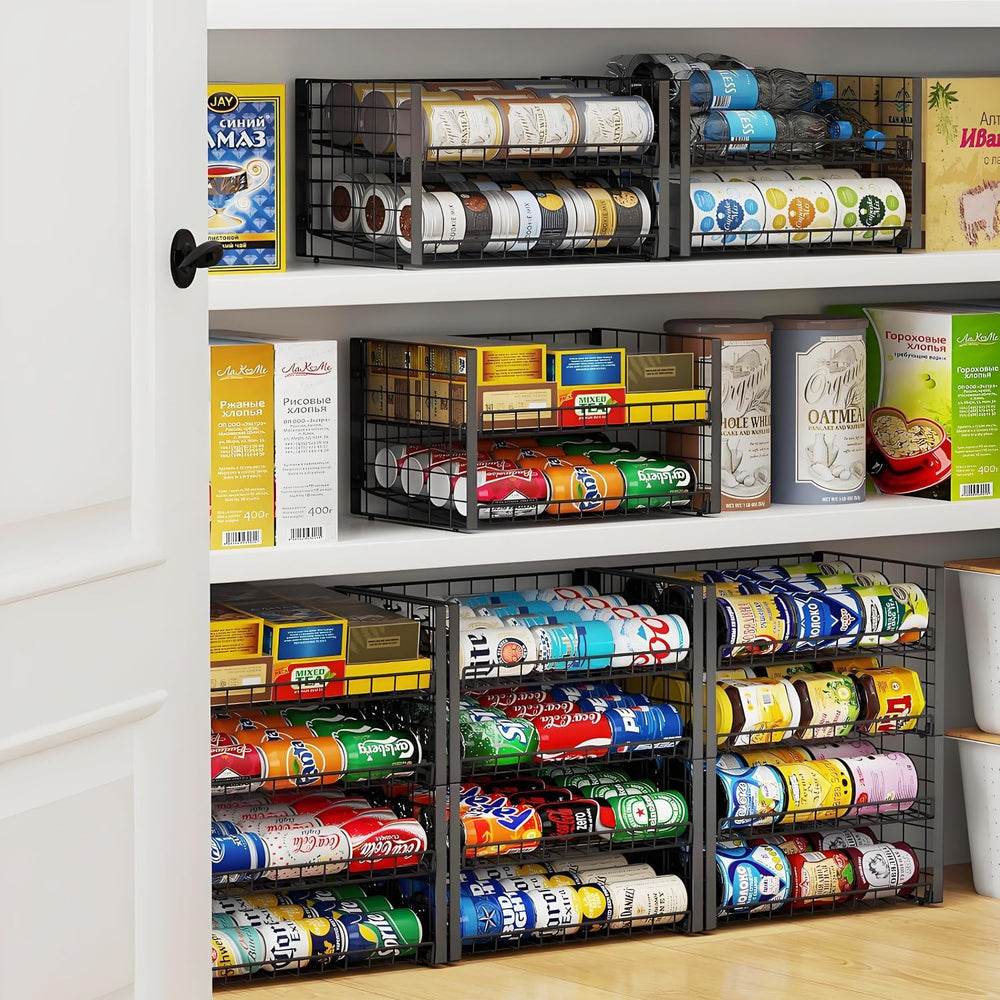 JKsmart 2-Tier Stackable Can Rack Organizer for Pantry, Adjustable Can Dispen...