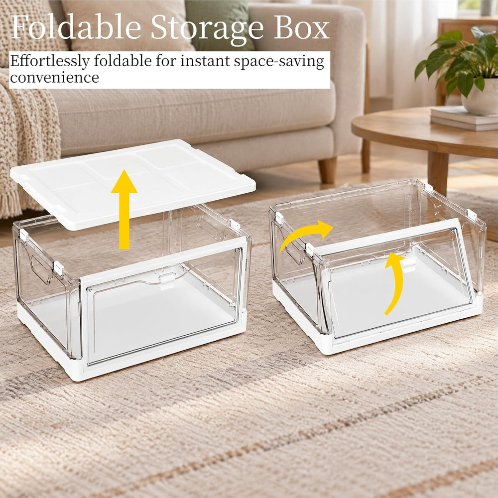 Pulseplay 24 QT Clear Stackable Storage Bins with Lids and Latches,3 Pack