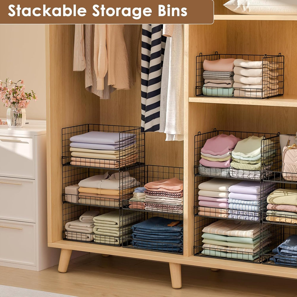Yociyoga 3-Tier Stackable Closet Organizers and Storage Shelves, Foldable Clo...