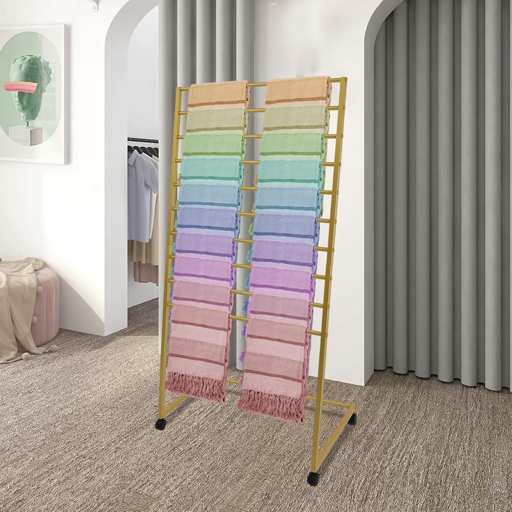 10 Tiers Rolling Display Tie & Scarf Rack Towel Belt Hanger