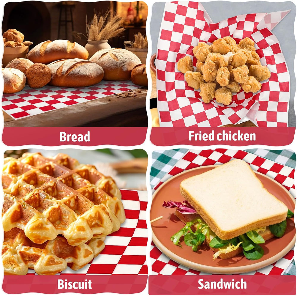 simarro 1000 Sheets Checkered Deli Paper Sheets, 12 x 12 Inch