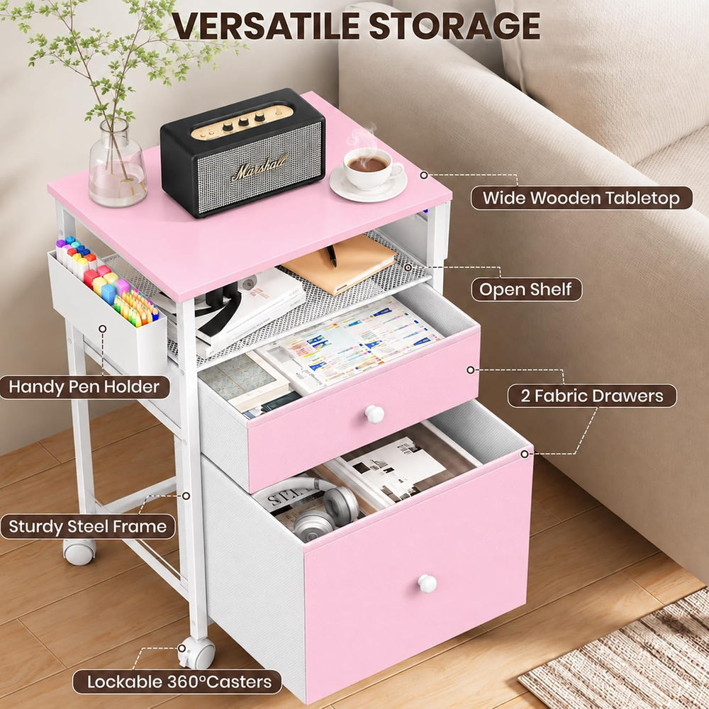 OPNICE File Cabinet Fits A4/Letter Size, Mobile Filing Cabinet & Printer ...
