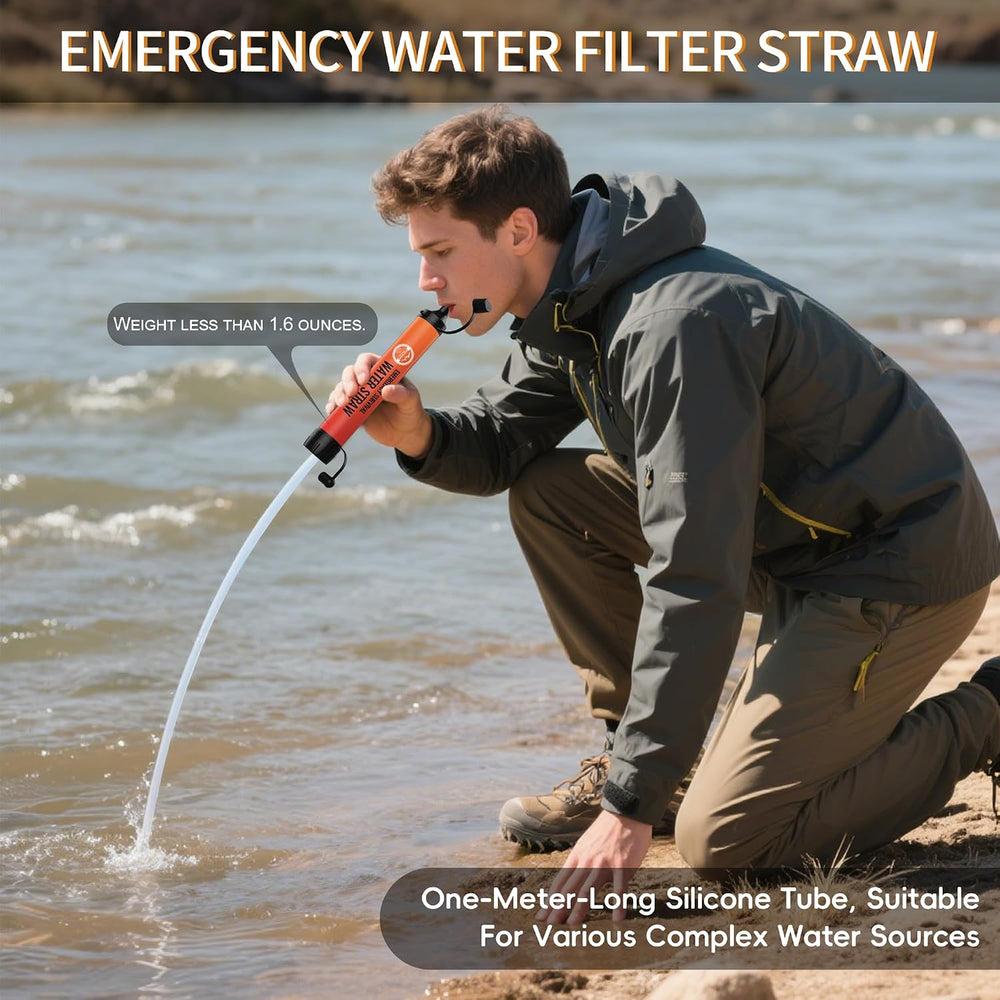 Straw Water Filter 8 Pack - Outdoor Camping & Hiking Survival Gear