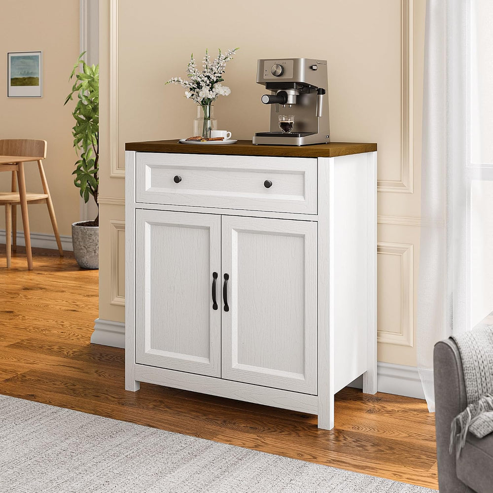 Gizoon Storage Cabinet with Adjustable Shelf, 2-Door Farmhouse Buffet