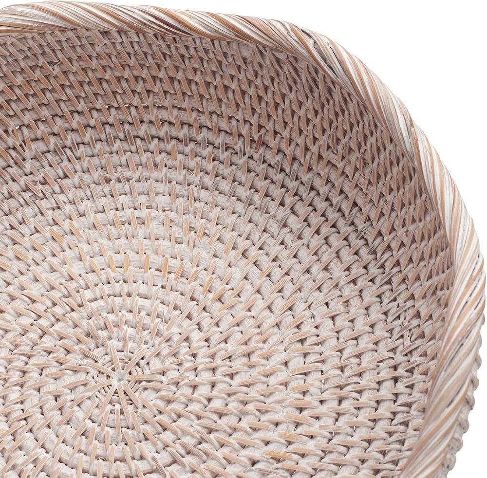 YANGQIHOME Rattan Bread Basket, Round Fruit Baskets, Wicker Storage Bowls, Na...