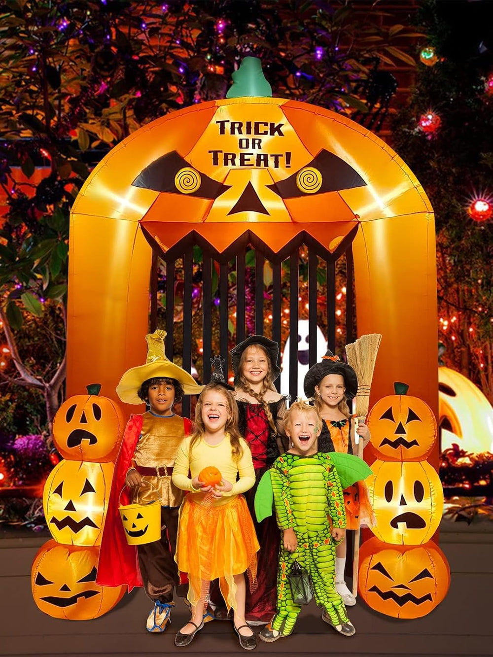 9.5 Feet Halloween Inflatable Arch, Kalolary Pumpkin Inflatables Archway