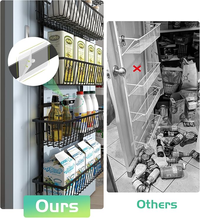 12 Inch Wide Narrow Over The Door Pantry Organizer, Pantry Organization and