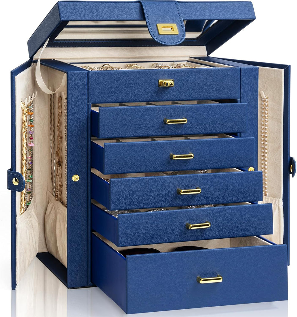 AKOZLIN 6-Tier Jewelry Box Organizer 5 Drawers Jewelry Storage Case
