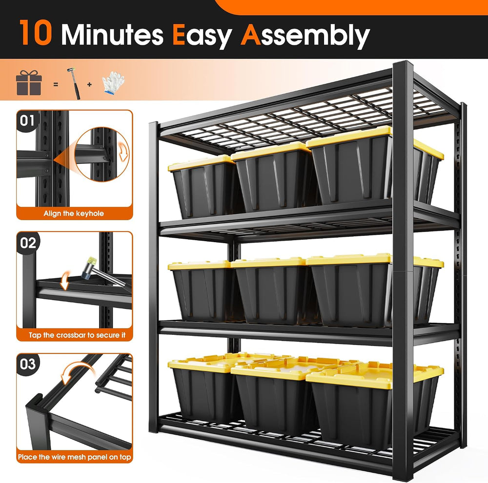 REIBII 40"W Garage Shelving with Double-layer Frame for Homeowners and DIY