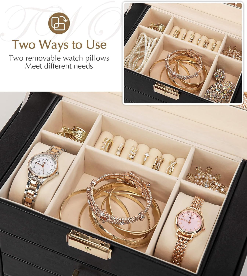 Homde Jewelry Box Large for Women: 6 Layers Organizer with 5 Drawers