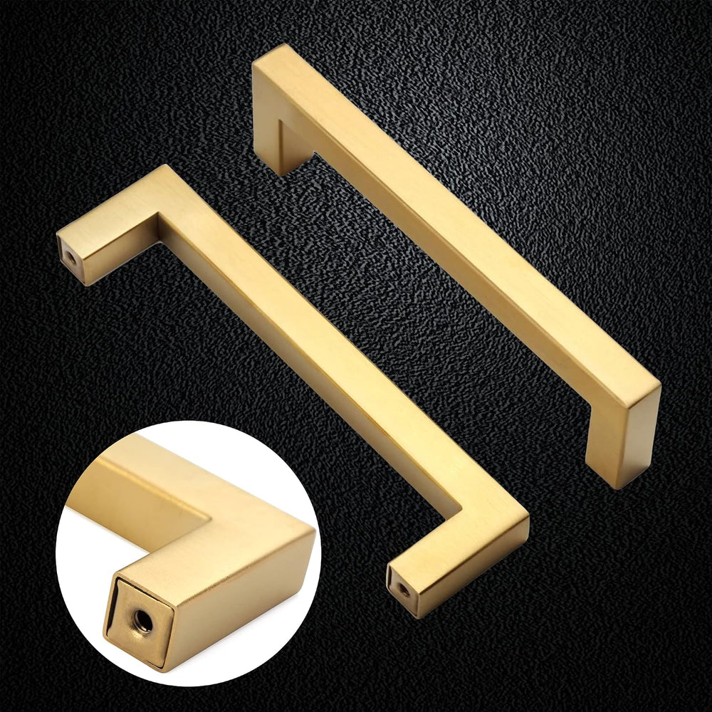 30 Pack 3 Inch Gold Cabinet Pulls, Square Drawer Handles