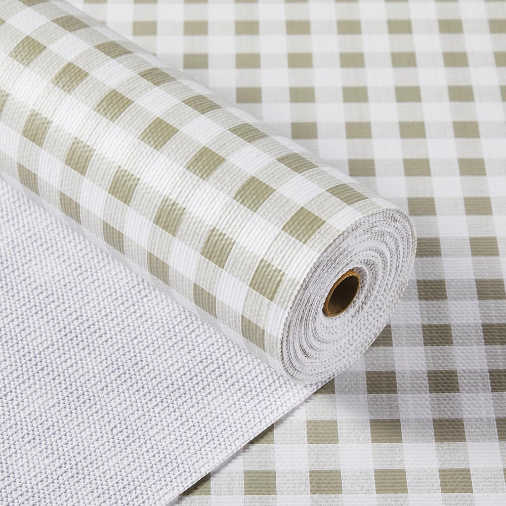 Shelf Liner for Kitchen Cabinets and Drawers, 24" x 120" Green Grid