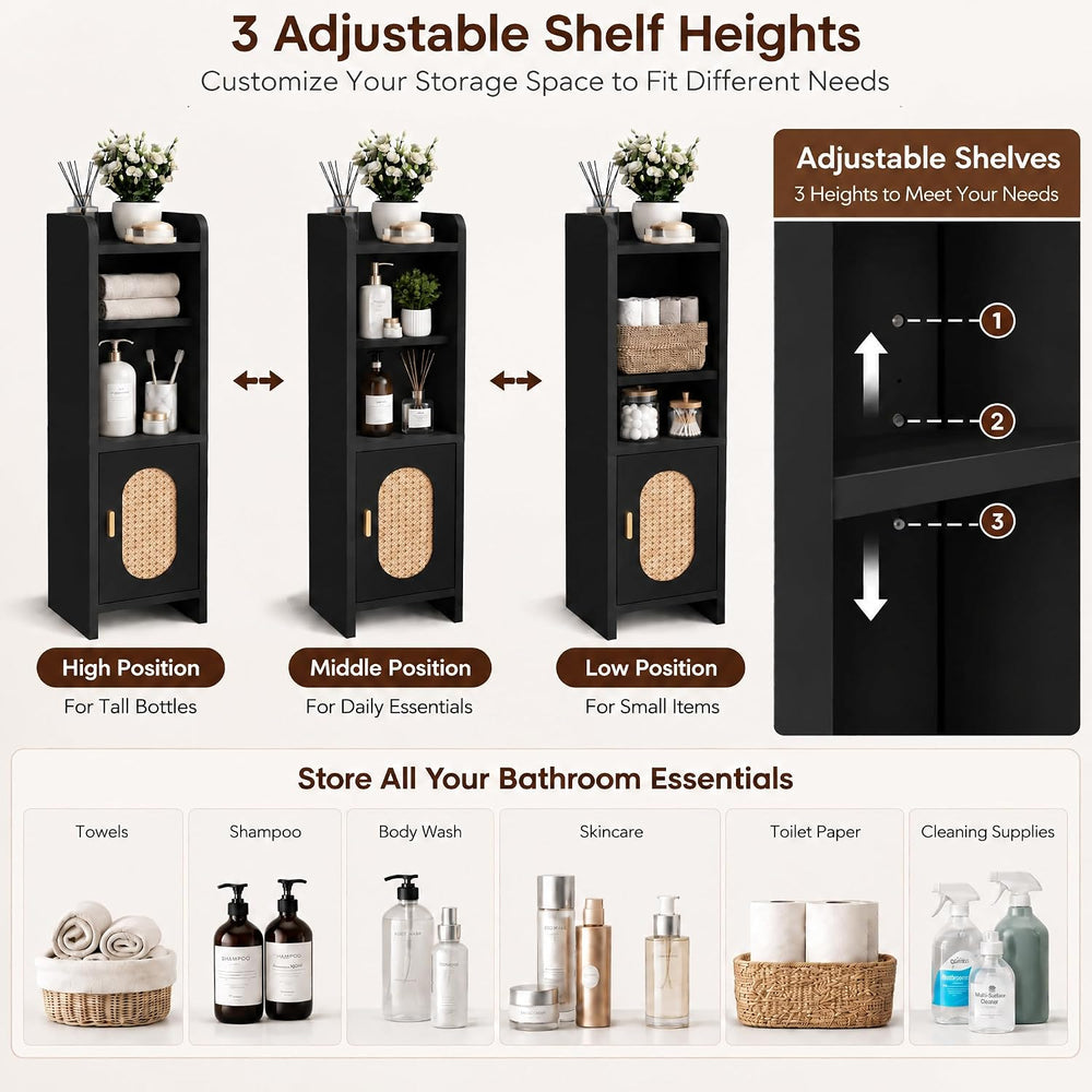 Small Bathroom Storage Cabinet，Narrow Toilet Paper Cabinets