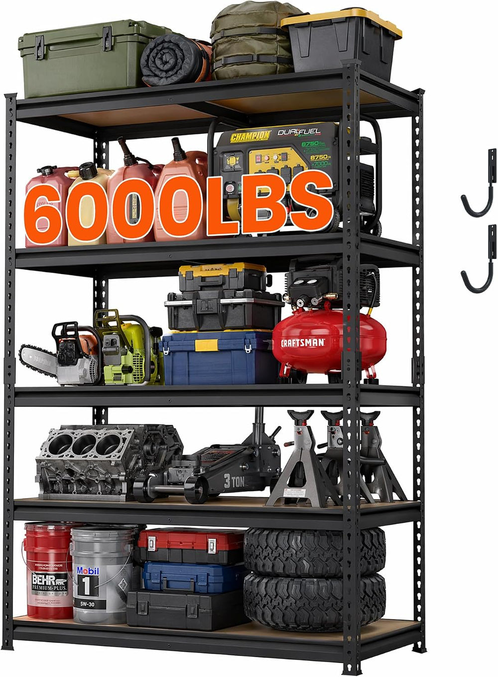 DYNALOAD 6000 lbs Heavy Duty Garage Shelving, 5-Tier, 48" W x 24" D...