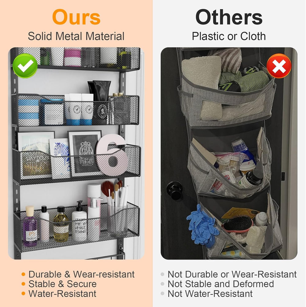 Over the Door Organizer, 2 in 1 Metal Hanging Closet Organizer & Hat Rack...