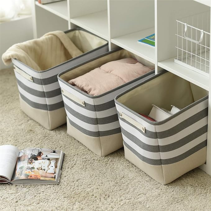 TheWarmHome Extra Large Cube Storage Bins Baskets (3 Pack)