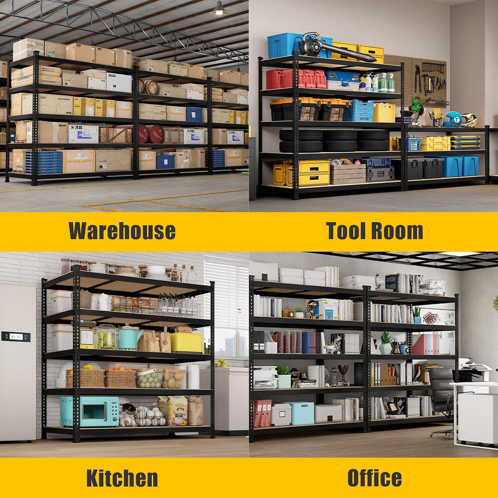 48" W x 24" D x 72" H Garage Shelving Heavy Duty - 5 Tier Meta...