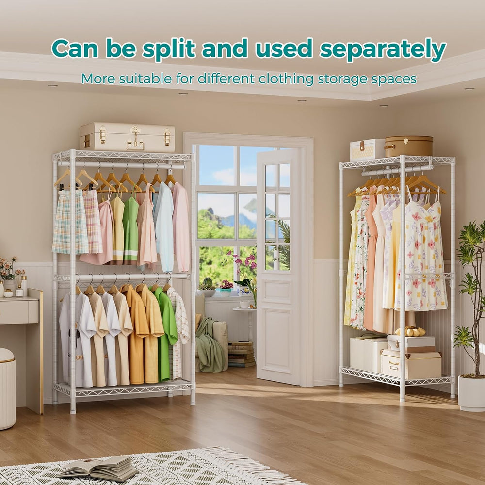 SINGAYE Heavy Duty Portable Closet Metal Clothes Racks Wardrobe with Shelf