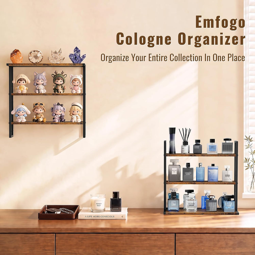 Emfogo Cologne Organizer for Men, Perfume Organizer Wall Mount & Desktop,...