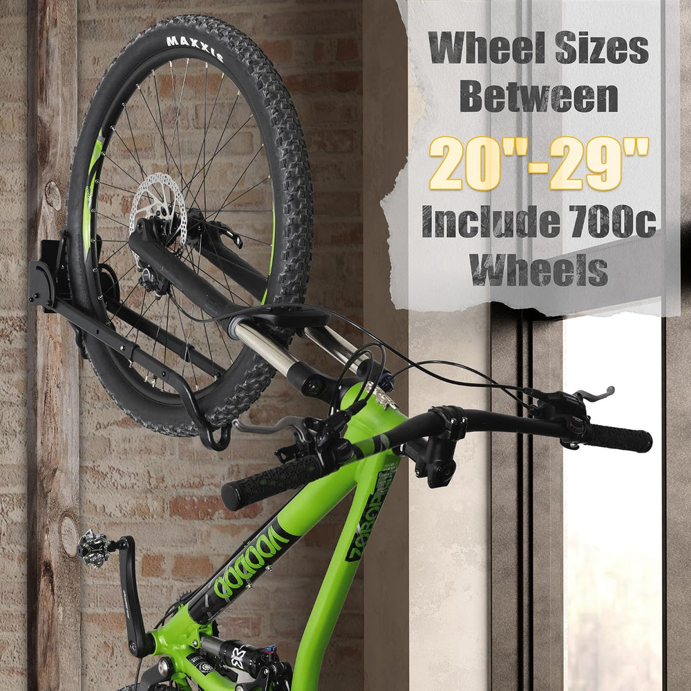 CyclingDeal Swivel Bike Wall Mount Rack - Vertical Adjustable Foldable Bicycl...