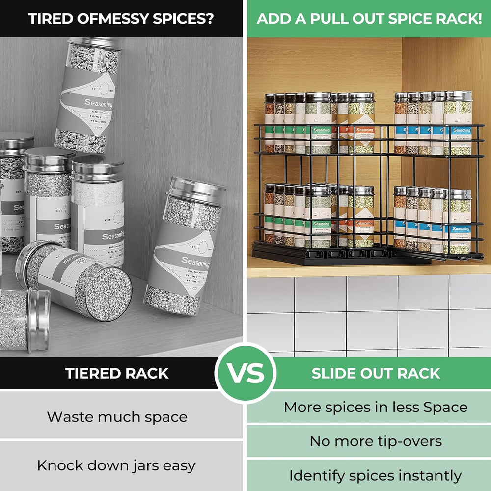 Mystozer Pull Out Spice Rack Organizer for Cabinet, Slide Out Spice Racks, Ea...