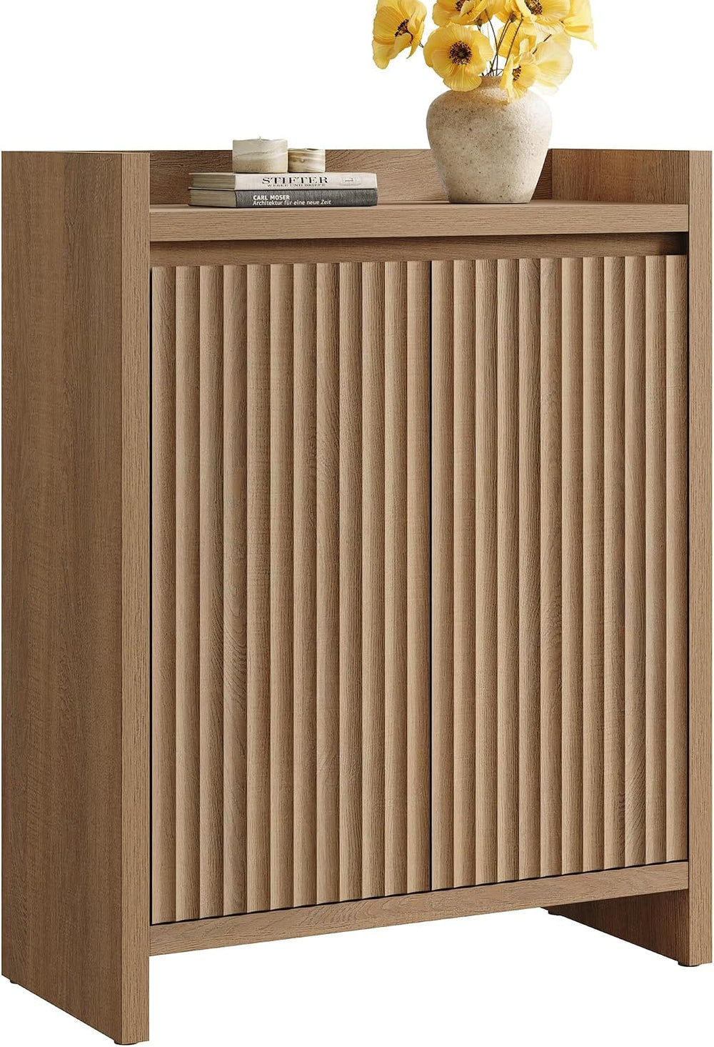 SICOTAS Shoe Cabinet for Entryway, Fluted 6-Tier Shoe Storage Cabinet