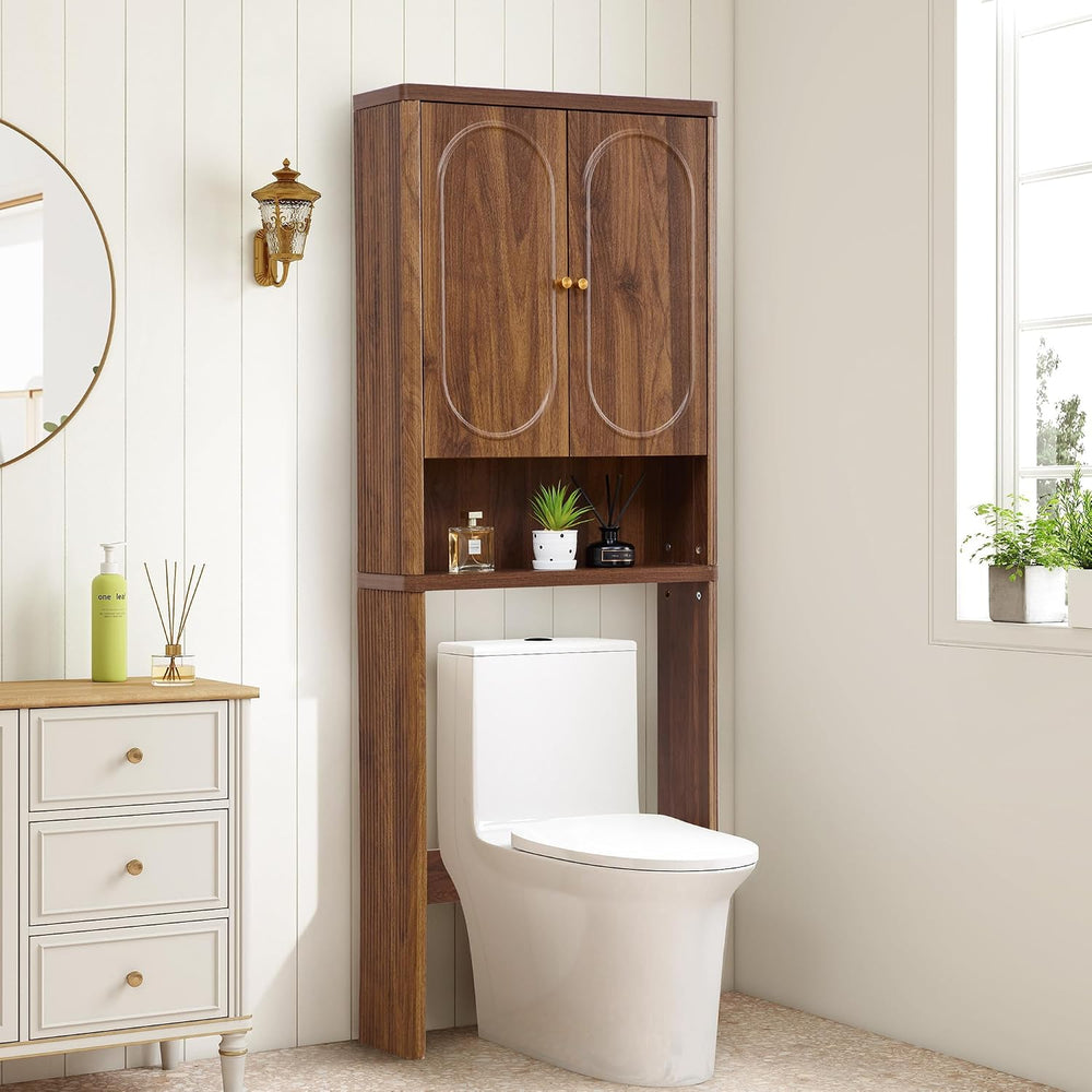Fluted Over The Toilet Storage Cabinet, Bathroom Toilet Storage Cabinet with ...