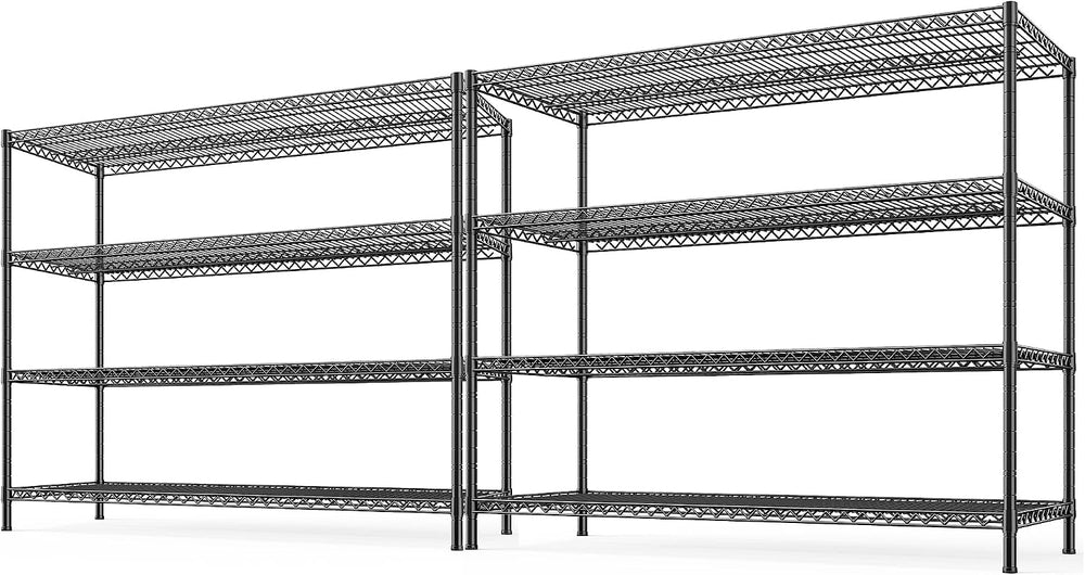REIBII 2560LBS Storage Shelves 55.5"W Metal Shelving Unit 4 Tier Wire Sh...