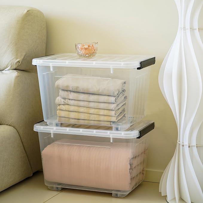 Citylife 54 QT Clear Plastic Storage Bins (2-Pack)