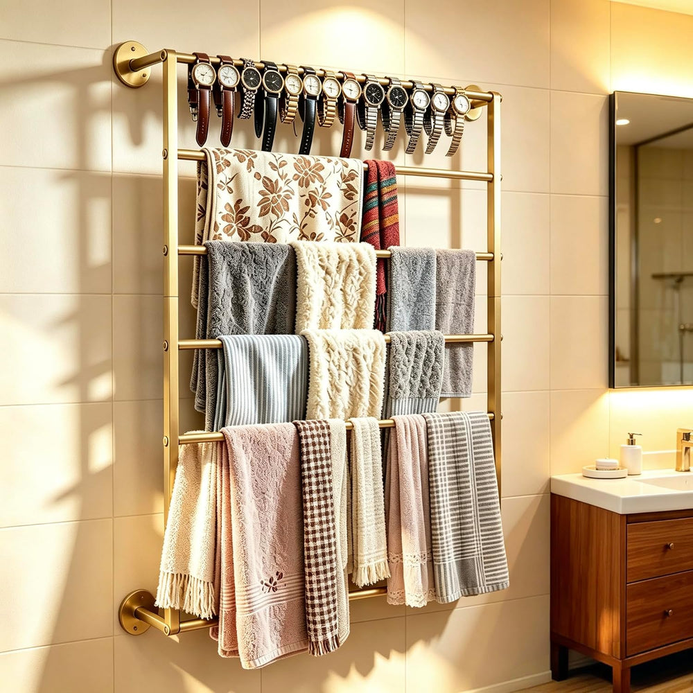 7 Tier Scarf Display Rack Hijab Hanger Ribbon Organizer Wrap Paper Holder