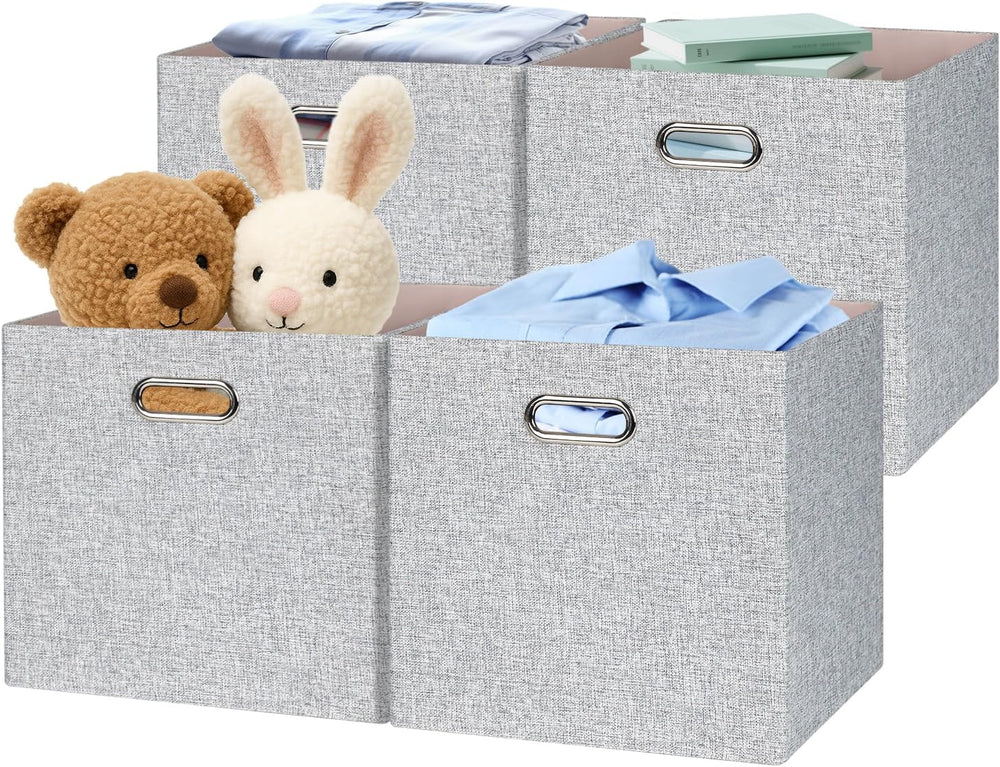 Posprica Collapsible Storage Bins,13×13 Foldable Storage Cube Boxes Fabric Dr...