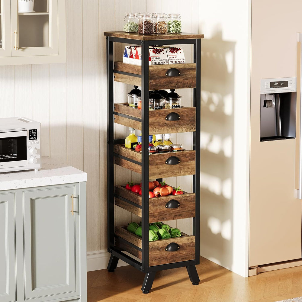 Tribesigns 5-Tier Narrow Kitchen Stand Fruit and Vegetable Storage Rack