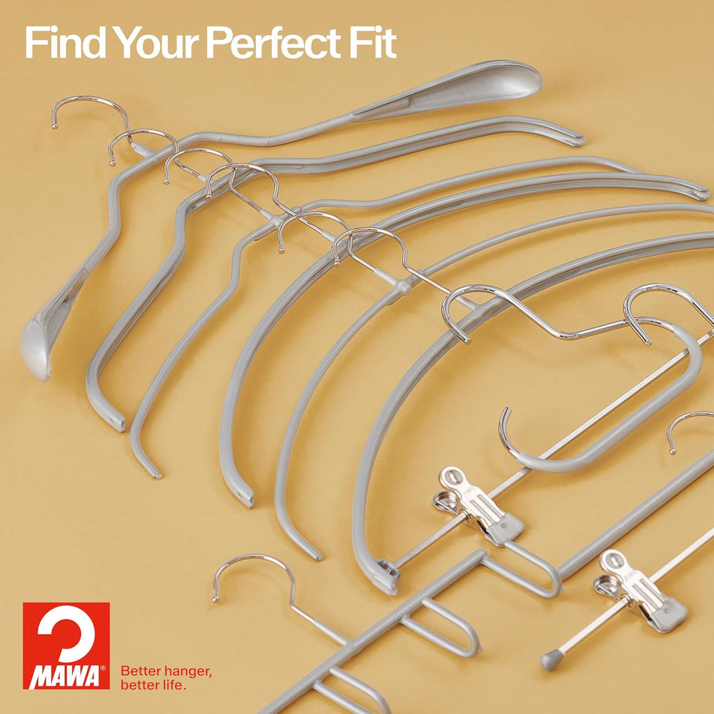 Mawa Clothing Hangers, Steel Hanger with Non-Slip Coating, for Shirts, Dresse...