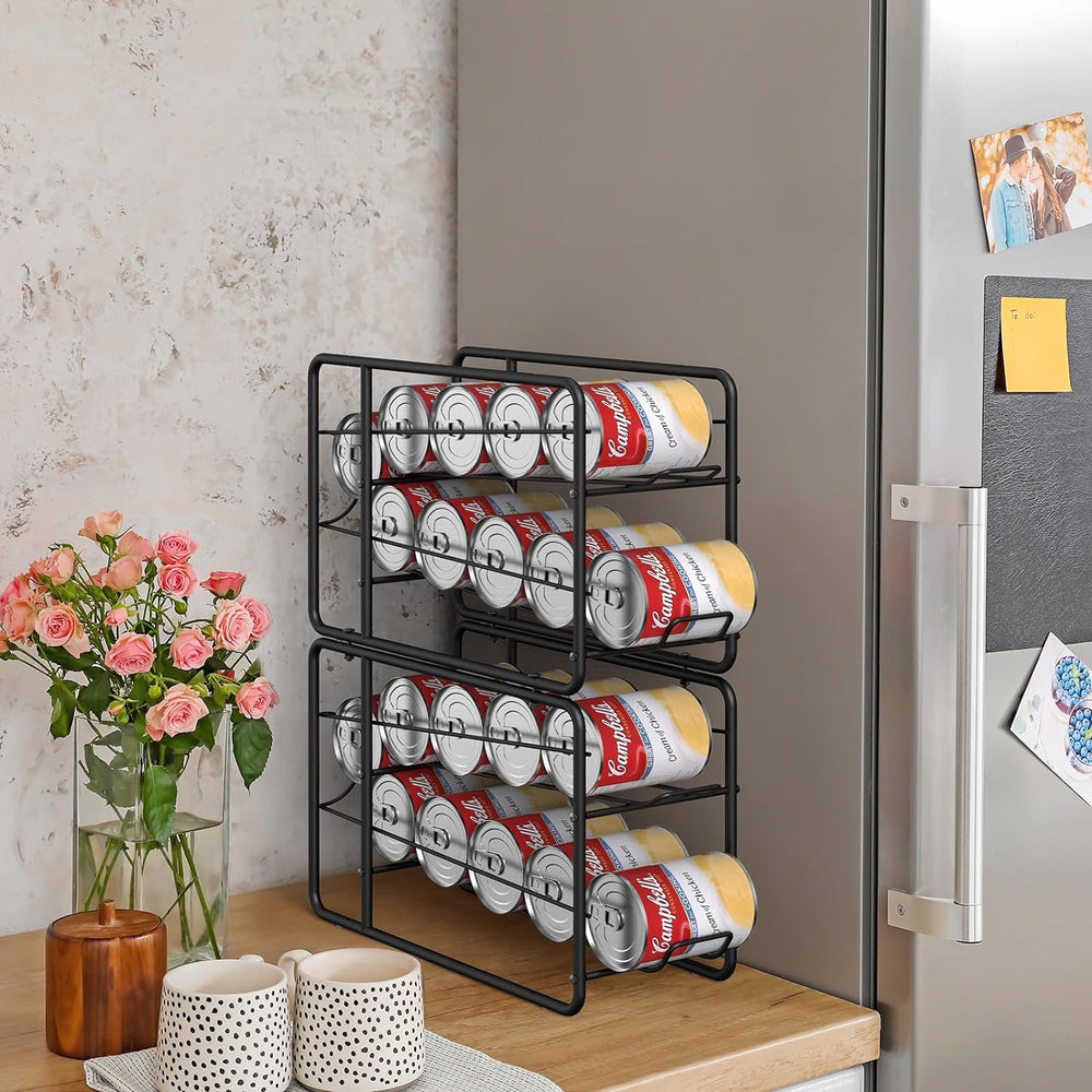 MOOACE 4 Pack Can Organizer for Pantry, Stackable Soda Can Dispenser Rack