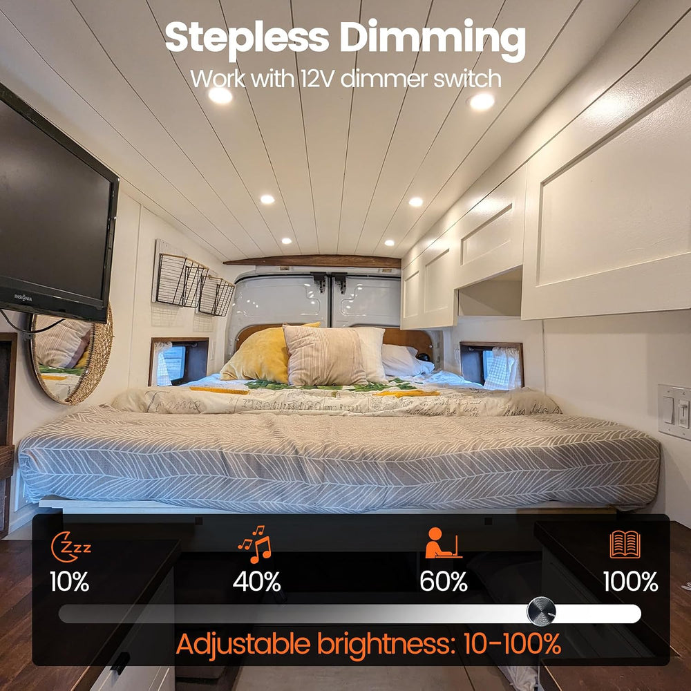 12V LED Puck Lights, RV Boat Recessed Ceiling Light 3” 3CCT 3000K/4000K/6000K...