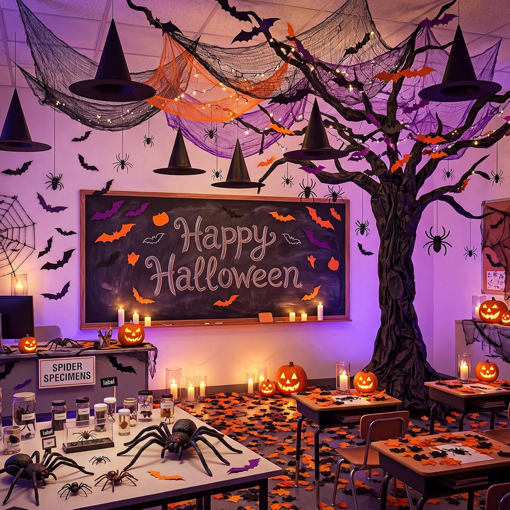 167 Pcs Halloween Themed Decorations, Spooky Halloween Classroom Party Decor ...