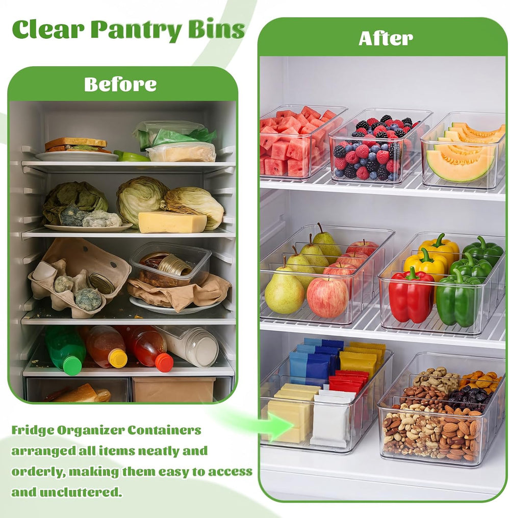 8 Pcs Snack Pantry Organizer Storage for Shelf, Large, Divider