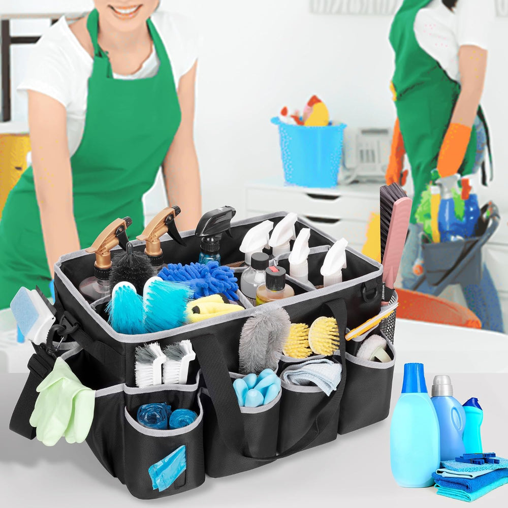 Extra-large Wearable Cleaning Caddy with Pad, Handle & Divider
