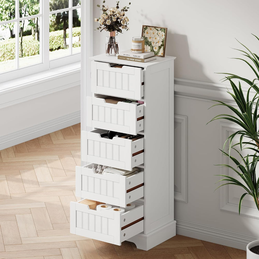 ChooChoo Bathroom Storage Cabinet with 5 Drawers, 15.7" W Bathroom Cabinet