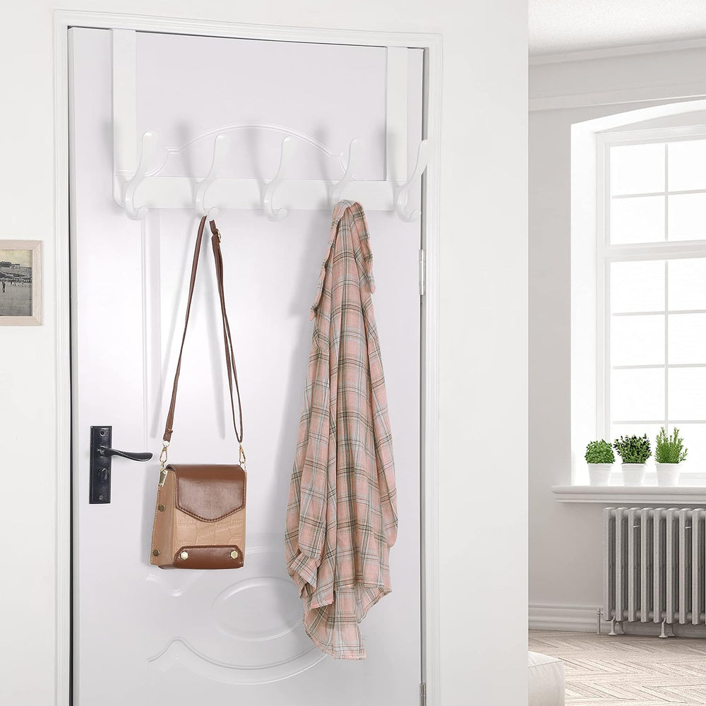 SKOLOO Over The Door Hook, Door Hanger Hooks for Hanging Clothes, Towels, Coa...
