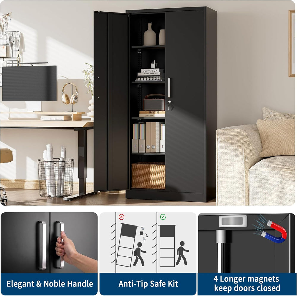 Metal Garage Storage Cabinet, Lockable Utility Storage