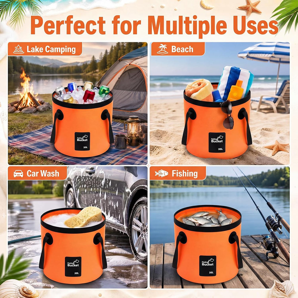 5 Gallon 4 Pack Collapsible Bucket,Orange