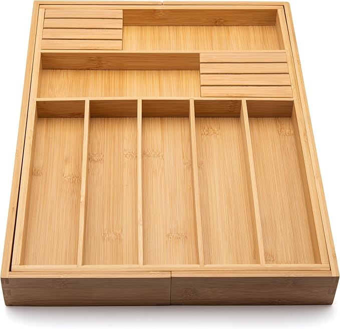 Bamboo Drawer Organizer with Knife Blocks