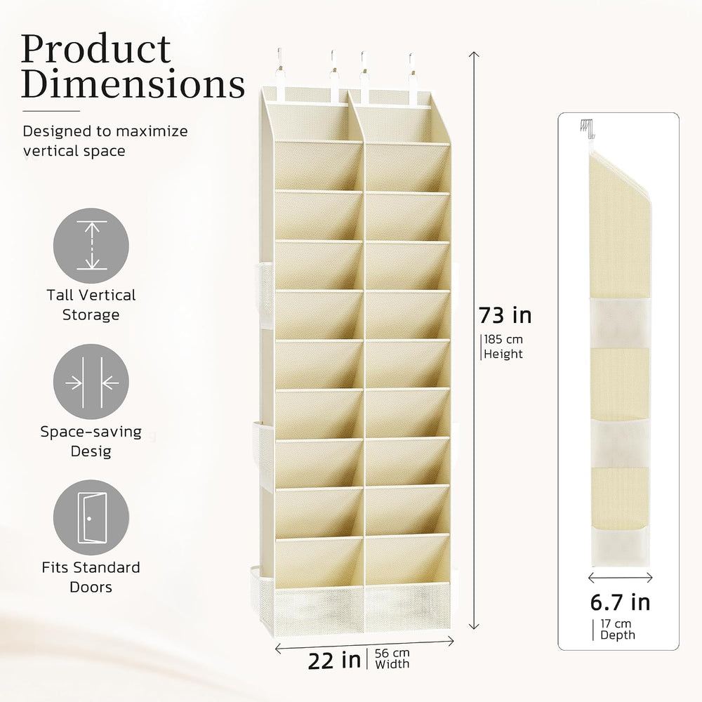 Over the Door Shoe Organizer, 20-30 Pairs Heavy-Duty Hanging Shoe Storage wit...