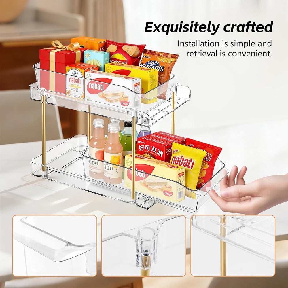 LAREKUN4pack 2-Tier Organizer & Storage Unit Stackable Bathroom Cabinet O...