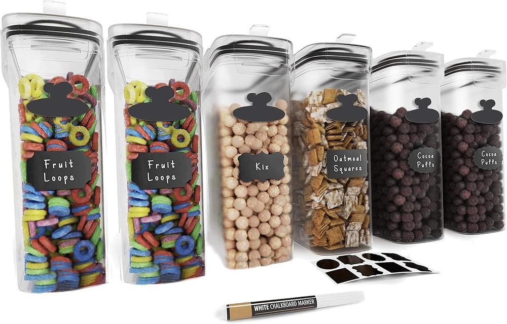 Cereal Containers Storage Set Large (6 Pack) Airtight Food Storage Containers...