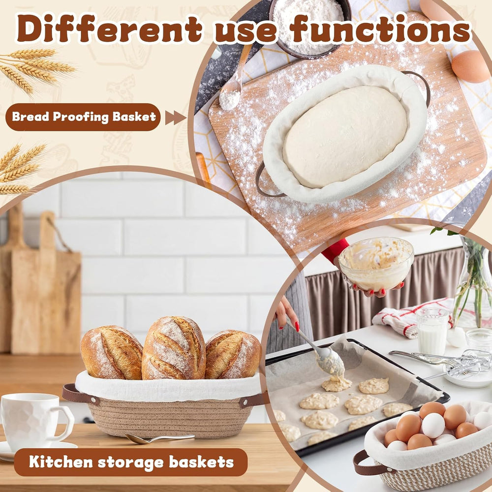 12 Set 10 inch Oval Banneton Sourdough Bread Proofing Baskets Bulk