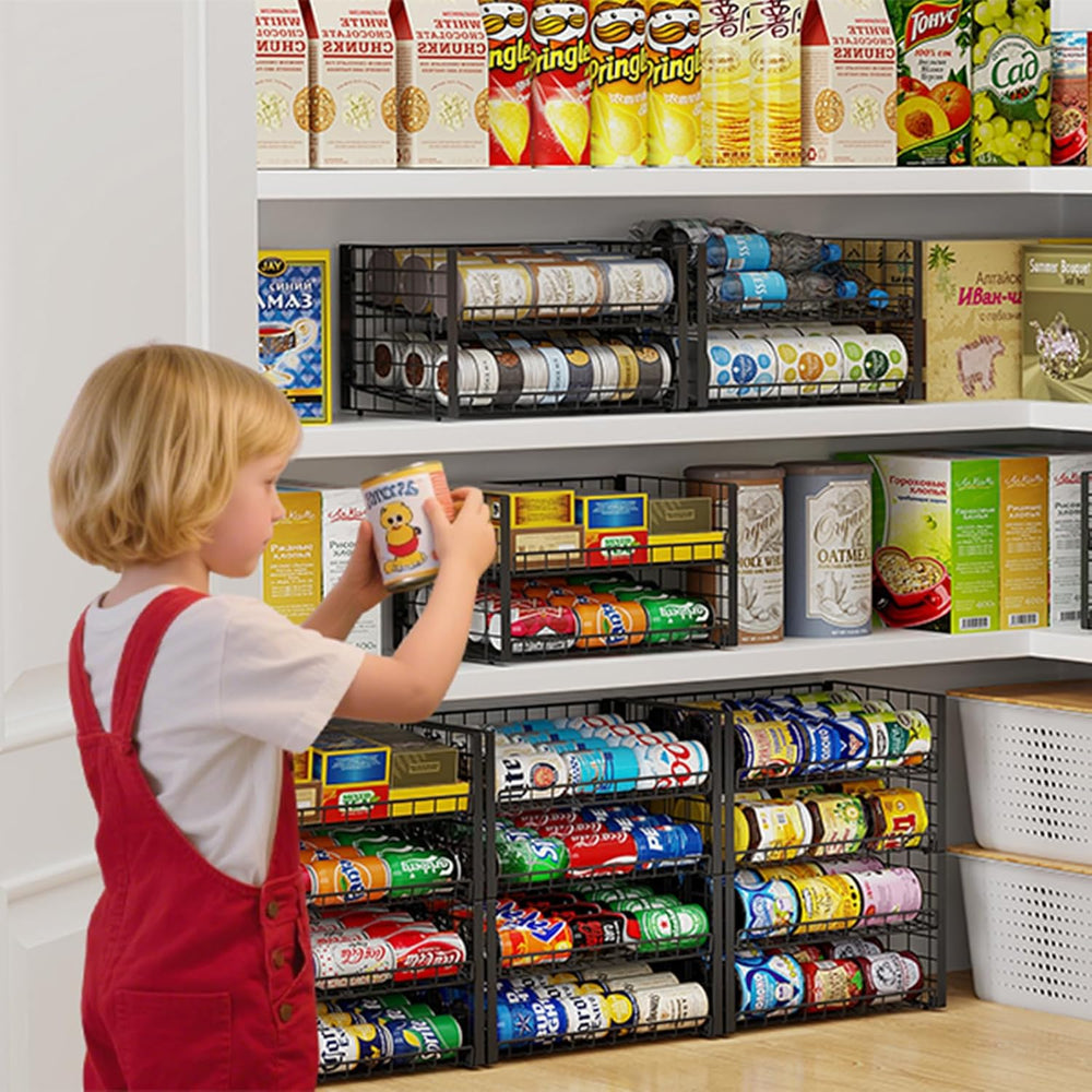 3-Pack Stackable Can Rack Organizer, Adjustable Can Holder for Pantry