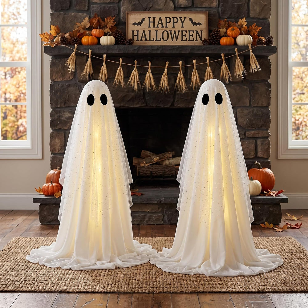 2Pcs Halloween Decorations Outdoor,5FT Height Spooky Ghost Halloween Decor
